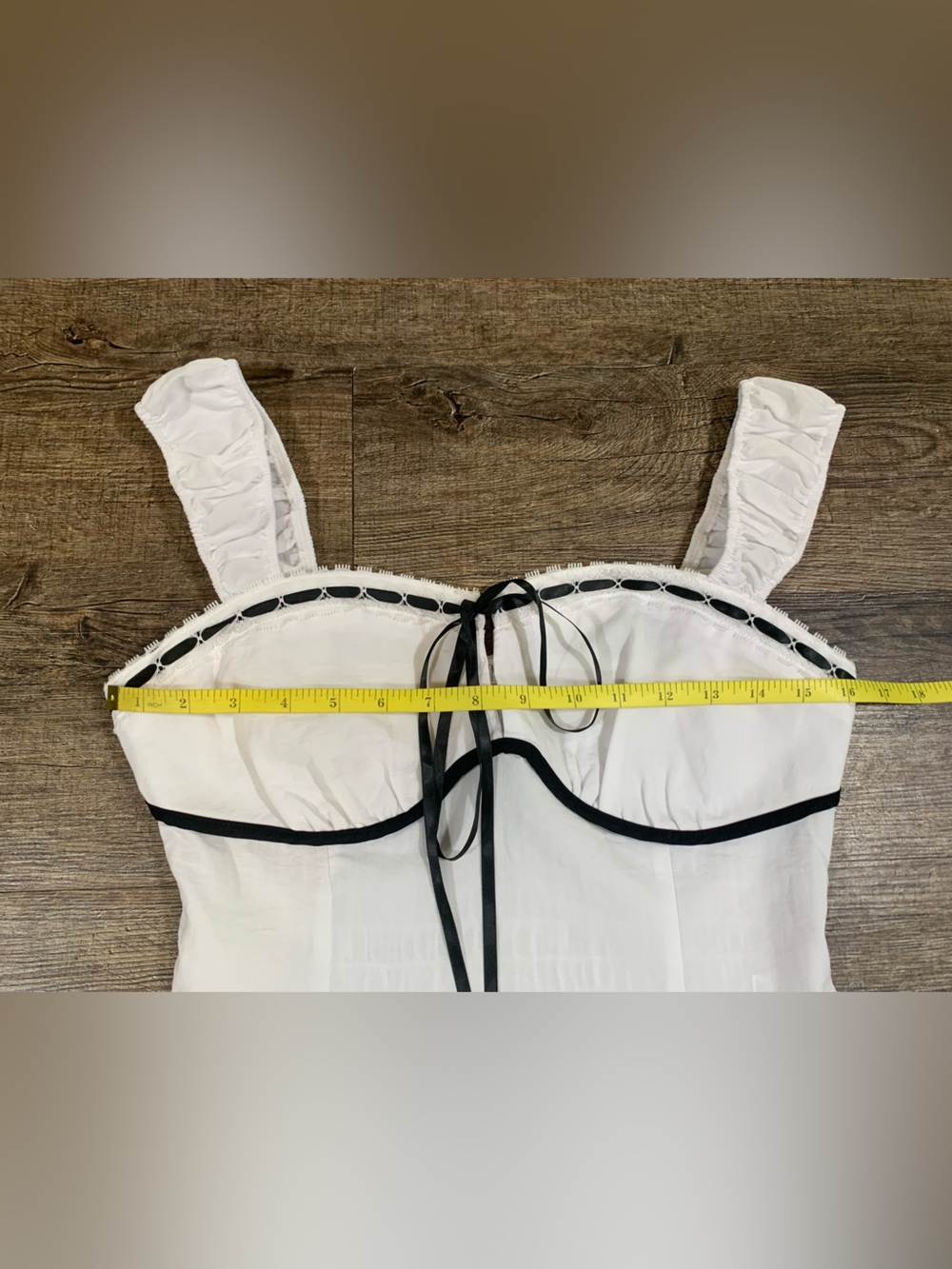 Sienna Sky White Babydoll Bustier Top Women’s Medium Smocked Back - Picture 3 of 7